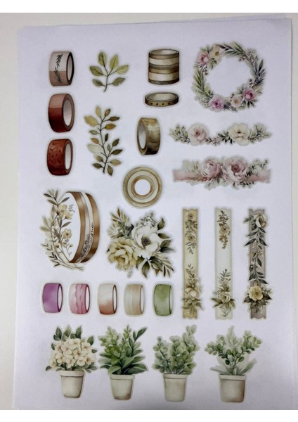 “bullet Journal Sticker – Defter ve Planlayıcı Çıkartma Seti” 1 Sayfa A4