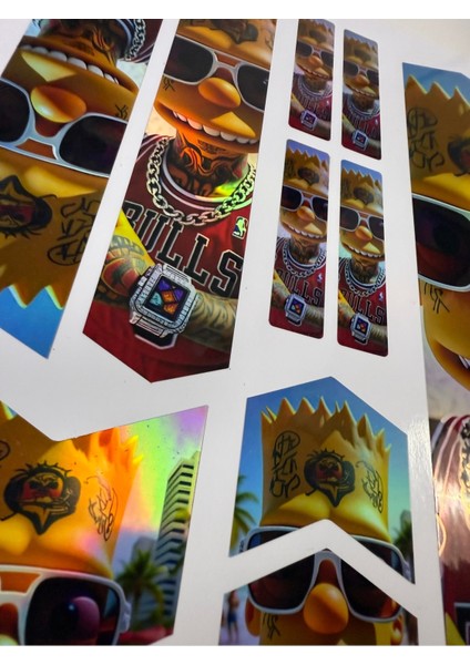 Simpson Bisiklet Sticker Seti 12 Parça – Renkli Maşa Kadro Etiketi Hologram fiyatları