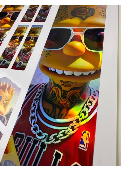 Simpson Bisiklet Sticker Seti 12 Parça – Renkli Maşa Kadro Etiketi Hologram modelleri