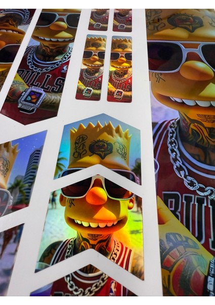 Simpson Bisiklet Sticker Seti 12 Parça – Renkli Maşa Kadro Etiketi Hologram fırsatları