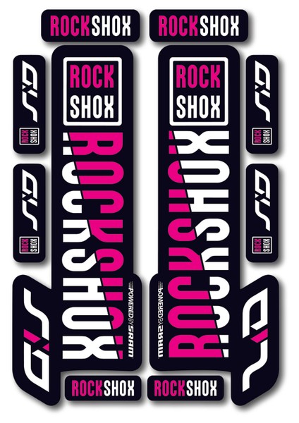 Rockshox Maşa Sticker | Bisiklet Ön Çatal Stickerı | 10 Parça Etiket