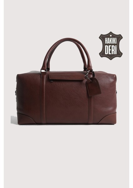 Hakiki Deri Erkek Valiz Çantası Taba SMR6788