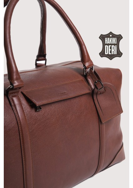 Hakiki Deri Erkek Valiz Çantası Taba SMR6788 indirimleri