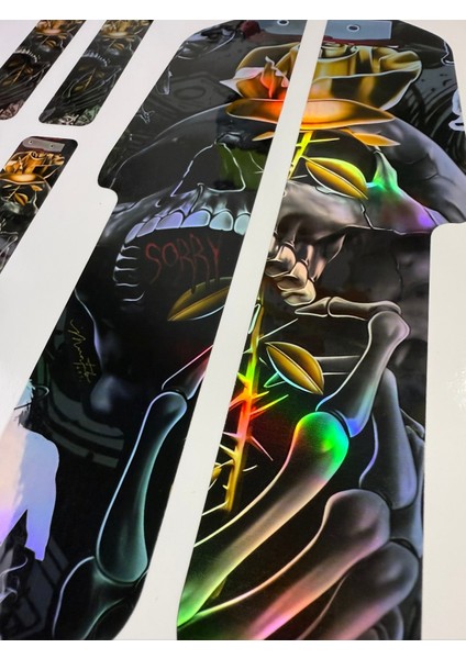 Skull2 Bisiklet Sticker Seti 9 Parça – Renkli Maşa Kadro Etiketi Hologram fiyatları