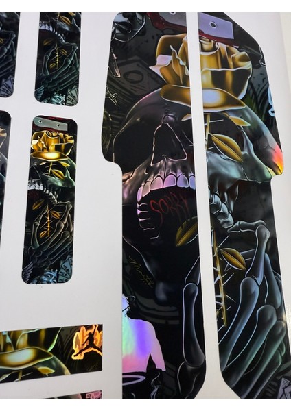 Skull2 Bisiklet Sticker Seti 9 Parça – Renkli Maşa Kadro Etiketi Hologram fırsatları