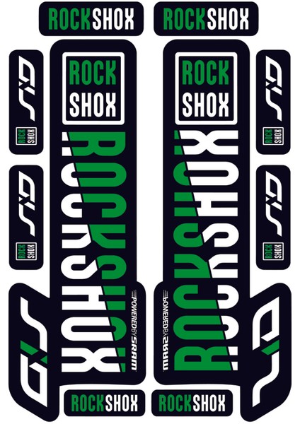 Rockshox Maşa Sticker | Bisiklet Ön Çatal Stickerı | 10 Parça Etiket