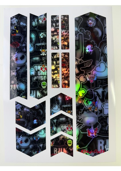 Stc Bomb Bisiklet Sticker Seti 12 Parça – Renkli Maşa Kadro Etiketi Hologram