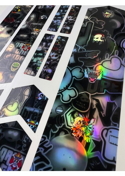 Stc Bomb Bisiklet Sticker Seti 12 Parça – Renkli Maşa Kadro Etiketi Hologram modelleri