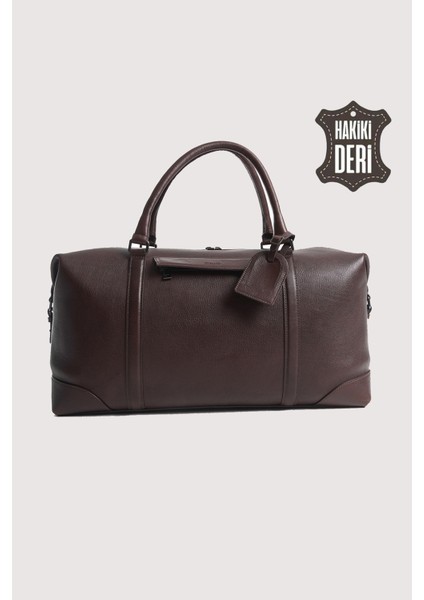 Hakiki Deri Erkek Valiz Çantası Kahverengi SMR6788