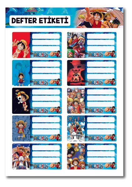 One Piece Luffy Defter Etiketi
