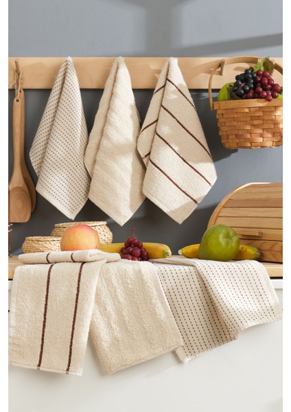 Sophia Mutfak Havlusu 6 Adet (45X30 Cm) Bej