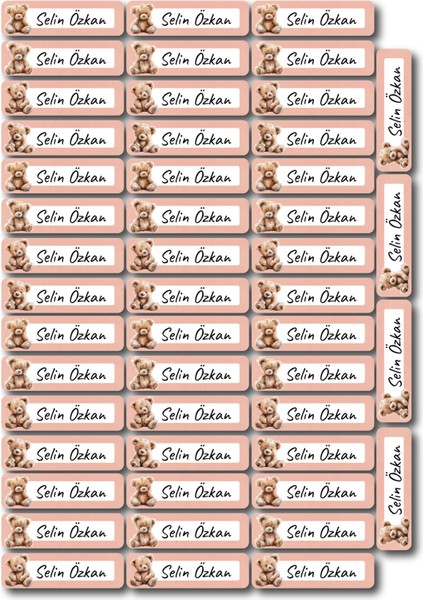 Okul Etiket Seti 76 Adet – Ayıcık Desenli Isimlik Sticker | Defter, Kalem, Malzeme Etiketi fırsatları