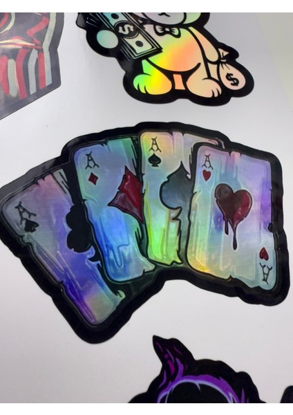 Hologram Sticker - Laptop, Telefon, Defter, Kaykay ve Su Geçirmez Etiket Çıkartma (7’li Paket)