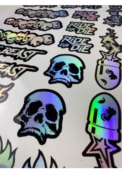 20 Parça Bisiklet Sticker Seti – Ride Or Die, The Beast & Antisocial ( Hologram Full ) fiyatları