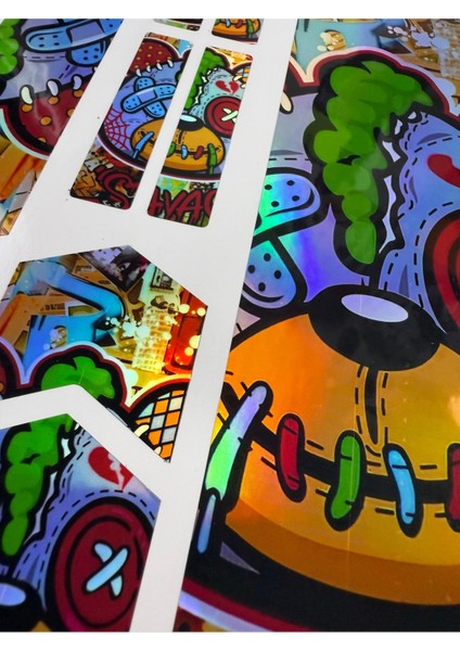 Sticker Bomb Bisiklet Sticker Seti 12 Parça – Renkli Maşa Kadro Etiketi Hologram fiyatları