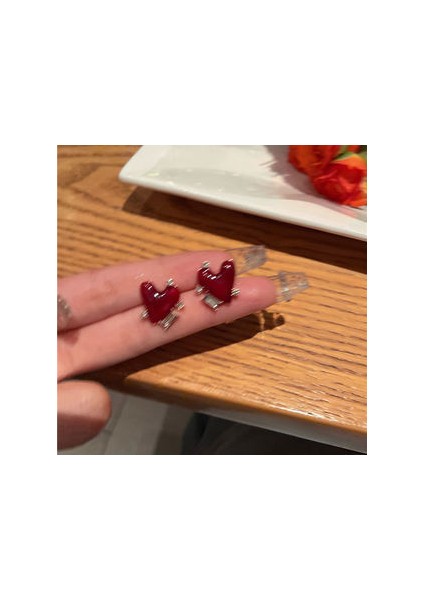 Bordo Kadife Küpeler Havadar Küpeler (Yurt Dışından)