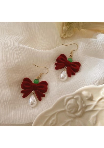 Bordo Kadife Küpeler Havadar Küpeler (Yurt Dışından)