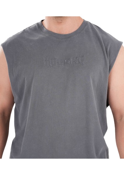 Kingsize Darksteel Antik Yıkamalı Kolsuz T-Shirt Füme fırsatları