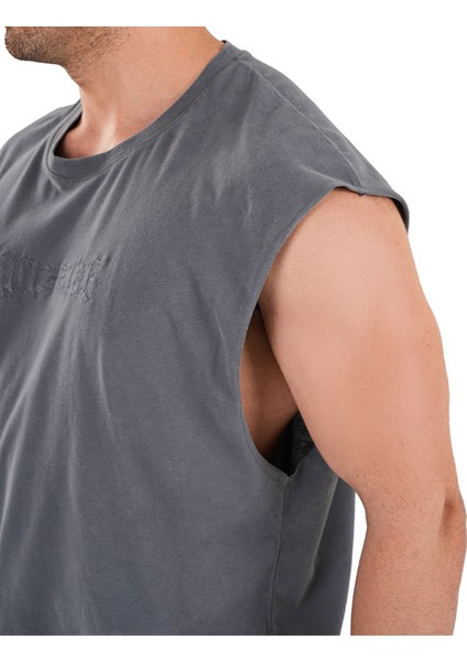 Kingsize Darksteel Antik Yıkamalı Kolsuz T-Shirt Füme indirimleri