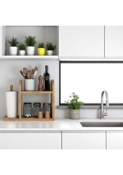 Kağıt Havluluklu Mutfak Rafı Tezgah Üstü Masa Üstü Peçetelik Raf Çam-Beyaz-Antrasit fırsatları