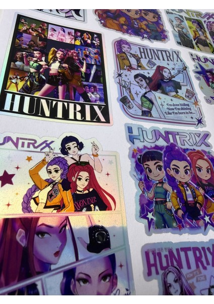 Kpop Demon Hunters Sticker Seti | Holografik K-Pop Anime Karakter
