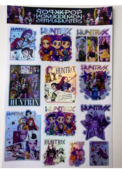 Kpop Demon Hunters Sticker Seti | Holografik K-Pop Anime Karakter fiyatları