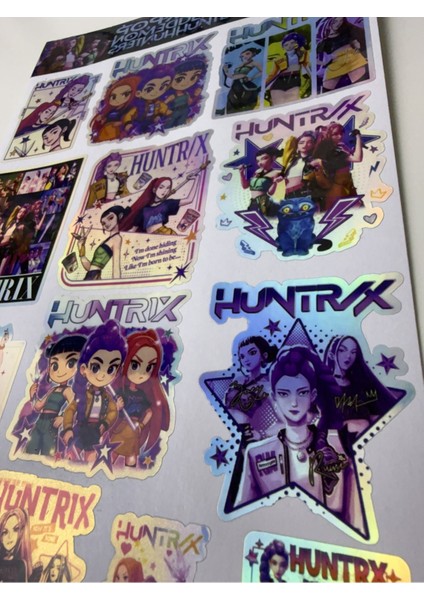 Kpop Demon Hunters Sticker Seti | Holografik K-Pop Anime Karakter fırsatları
