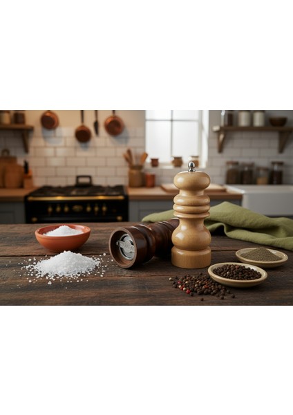 Ahşap Kaya Tuzu ve Karabiber Değirmeni fiyatları