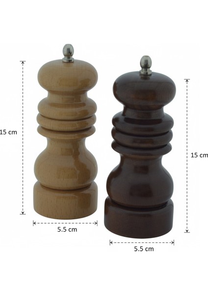 Ahşap Kaya Tuzu ve Karabiber Değirmeni modelleri