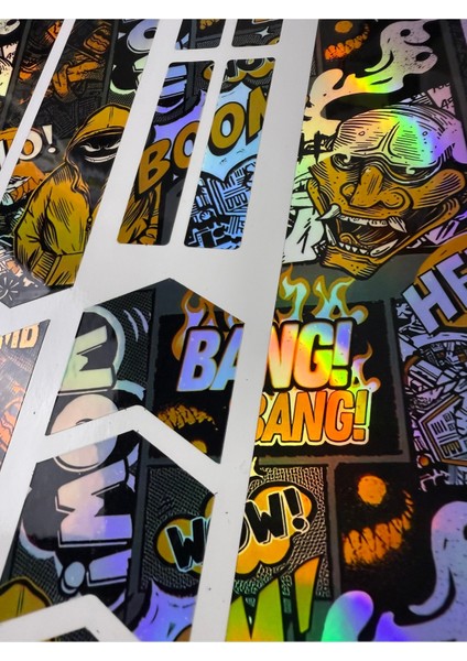 Gangsta Y Bomb Bisiklet Sticker Seti 12 Parça – Renkli Maşa Kadro Etiketi Hologram modelleri