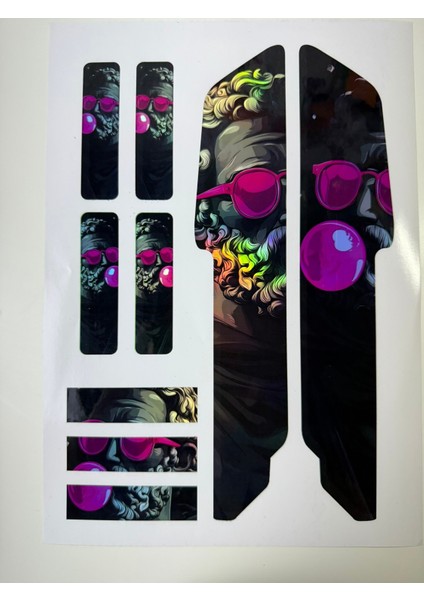 gr Ra Bisiklet Sticker Seti 9 Parça – Renkli Maşa Kadro Etiketi Hologram fiyatları