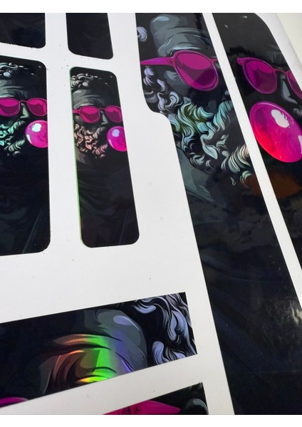 gr Ra Bisiklet Sticker Seti 9 Parça – Renkli Maşa Kadro Etiketi Hologram modelleri