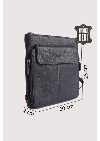 Hakiki Deri Erkek Postacı Çantası Lacivert SMR9279 fiyatları
