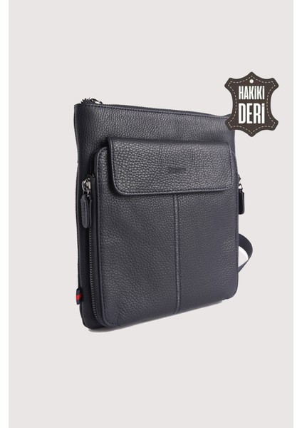 Hakiki Deri Erkek Postacı Çantası Lacivert SMR9279 fırsatları