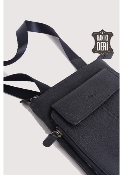 Hakiki Deri Erkek Postacı Çantası Lacivert SMR9279 indirimleri