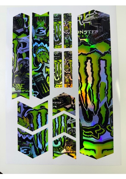 Sponsored Bisiklet Sticker Seti 12 Parça – Renkli Maşa Kadro Etiketi Hologram