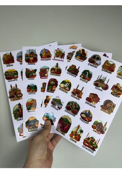 81 Il Temalı Türkiye Sticker Seti (4 Sayfa) – Seyahat, Ajanda, Valiz ve Laptop Etiketi fırsatları