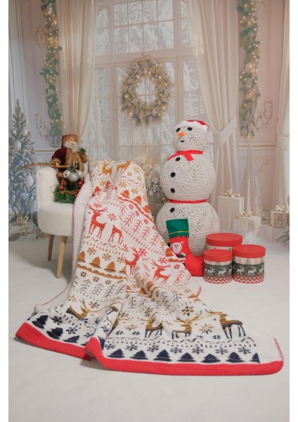 Kış Masalı Pamuk Battaniye (130X170 Cm)