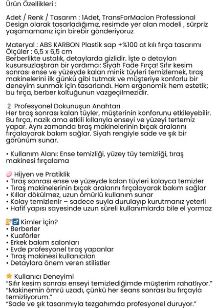 At Kılı Fade Fırça – Berberler İçin Sıfır Kesim ve Makine Temizleme Fırçası 719844 fırsatları