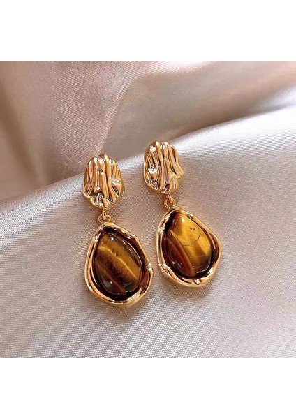 Maillard Kaplan Gözü Taşlı Küpeler - Kadınlar Için Vintage, Çok Yönlü, Zarif, Lüks, Sade ve Şık Küpeler (Yurt Dışından)