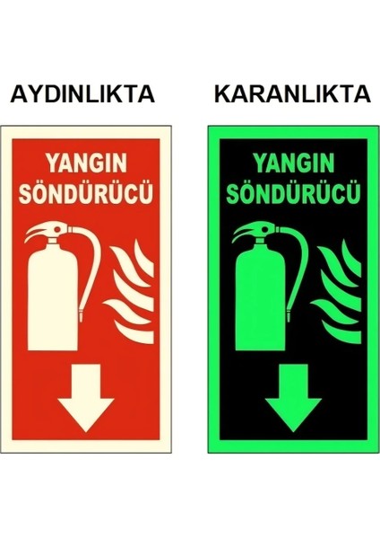 Dijital Baskı Fosforlu Yangın Söndürme Cihazı Levhası