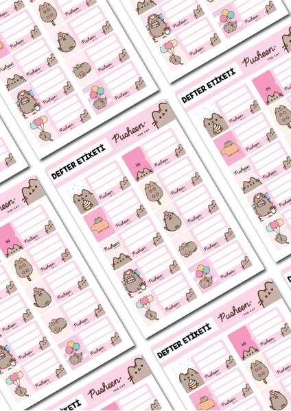 Pusheen Defter Etiketi Sticker Seti – 10 Adet Sevimli Çıkartma, Okul ve Kırtasiye Etiketi fiyatları