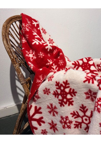 Kar Taneleri Kırmızı Battaniye (150X200 Cm) fırsatları