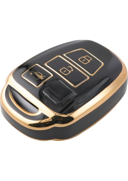 Toyota Rav4 Corolla Camry Yaris Prado Avensis Land Cruiser 3 Buton Nano Anahtar Kılıfı Siyah-Gold indirimleri