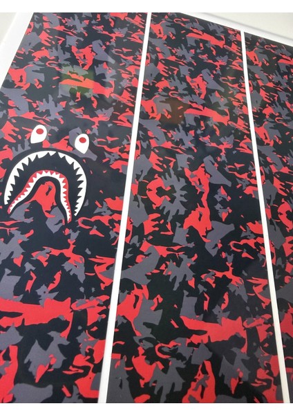 Bape Kamuflaj Bisiklet Sticker – 27X6.5 cm Suya Dayanıklı Görsel Kaplama Etiketi Hologram modelleri