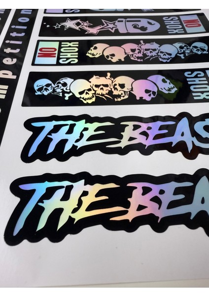 10 Parça Bisiklet Sticker Seti – No Shox & The Beast Temalı Dayanıklı (Suya ve Güneşe Dayanıklı) modelleri