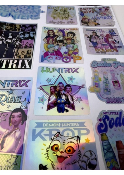 Kpop Demon Hunters Sticker Seti | Holografik K-Pop Anime Karakter fiyatları