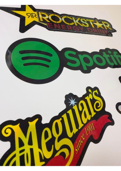 Rockstar,spotify,meguiars,laptop Sticker ( Etiket ) Notebook,kask, Bisiklet, Motosiklet, fiyatları