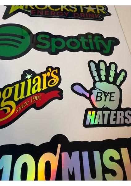 Rockstar,spotify,meguiars,laptop Sticker ( Etiket ) Notebook,kask, Bisiklet, Motosiklet, modelleri