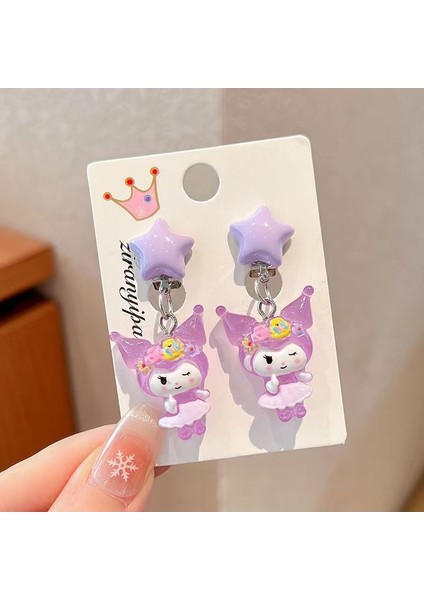 Deliksiz Çocuk Kulak Klipsleri Kulağa Zarar Vermez Kızlar Kulome Aksesuarları Bebek Yeni Sevimli Prenses Küpe Yüzük (Yurt Dışından)